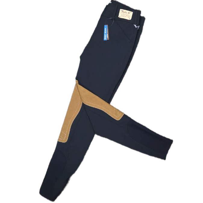 Tailored Sportsman Trophy Hunter Sock Bottom Breeches - Black w/ Tan Patches