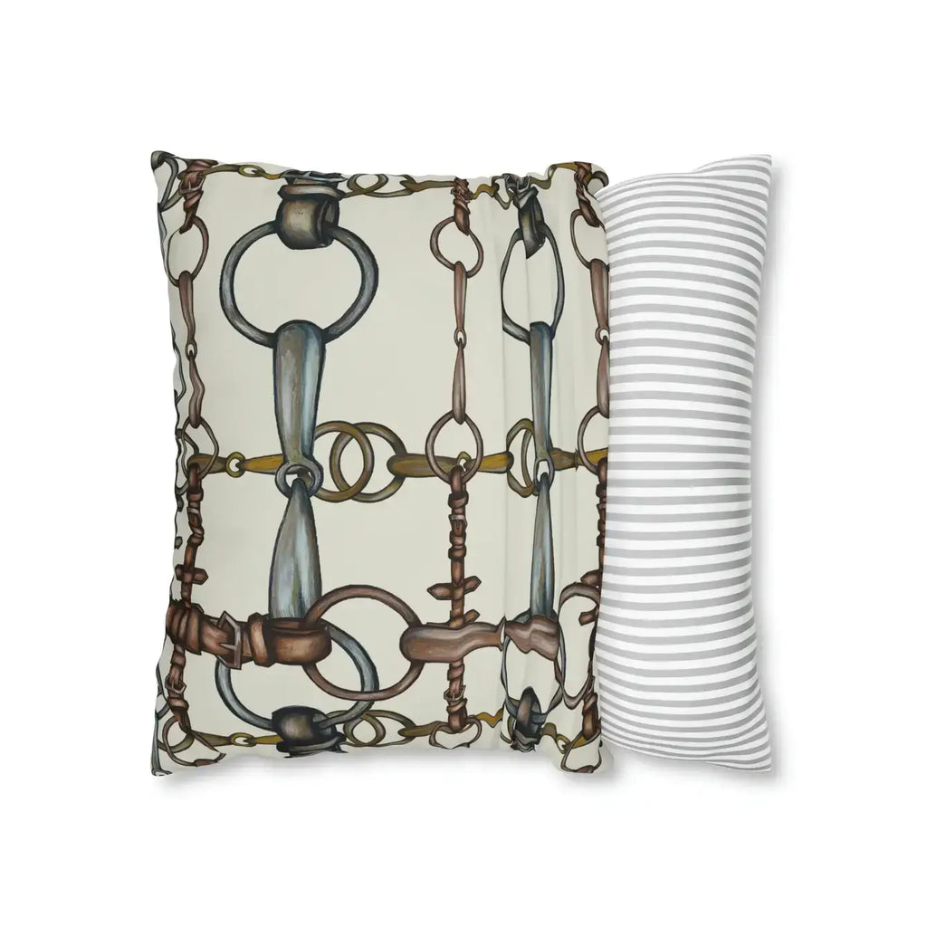 Double Sided Equestrian Bit Pattern Pillowcase
