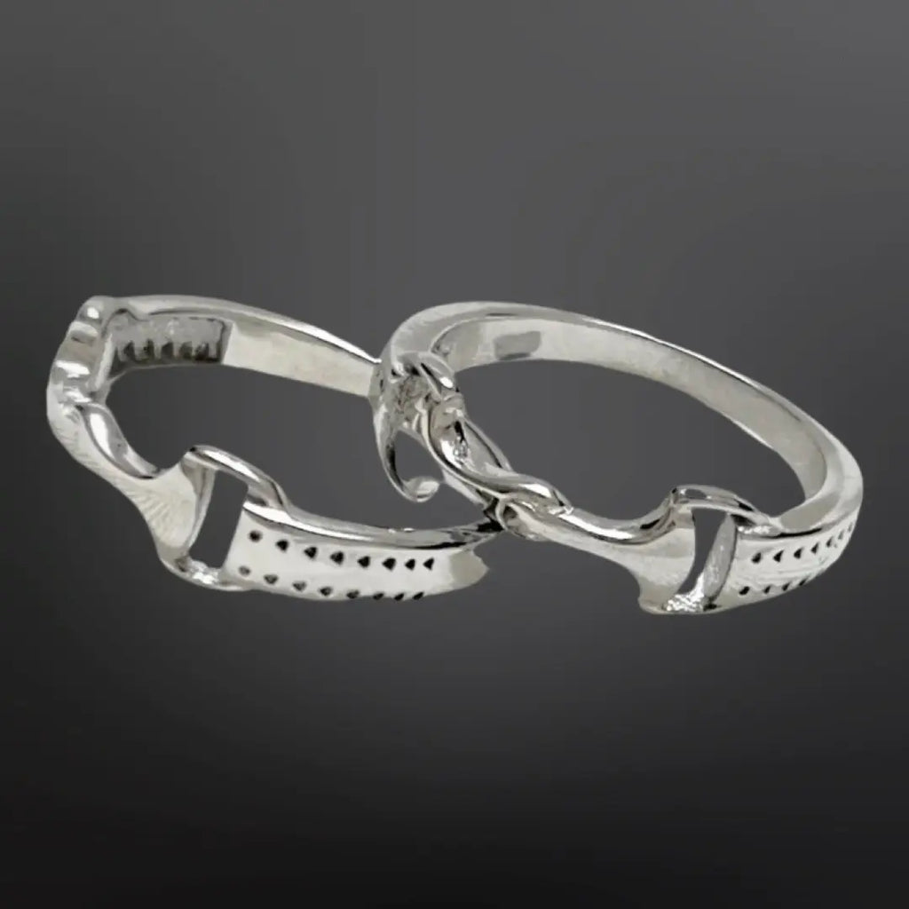 Equestrian Horse Snaffle Bit Sterling Silver Ring