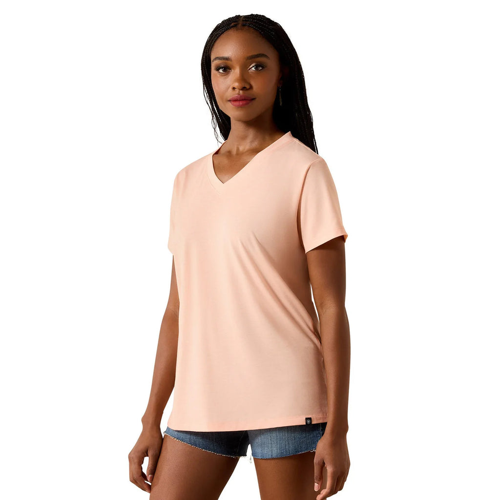 Ariat Compass V-Neck T-Shirt - Peach