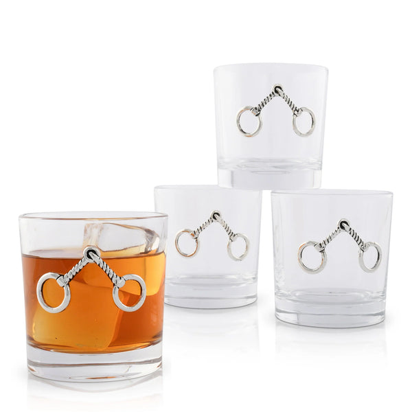 Arthur Court Equestrian Bit Bar Glasses - set of 4