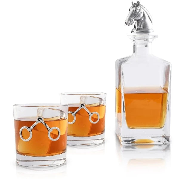 Arthur Court Equestrian Decanter Set with Glasses