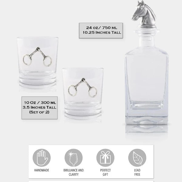 Arthur Court Equestrian Decanter Set with Glasses