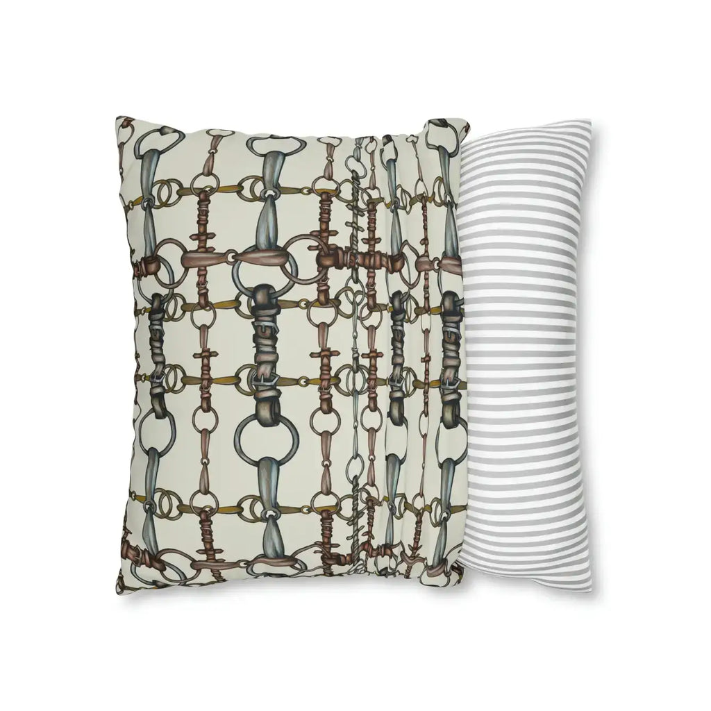 Double Sided Equestrian Bit Pattern Pillowcase