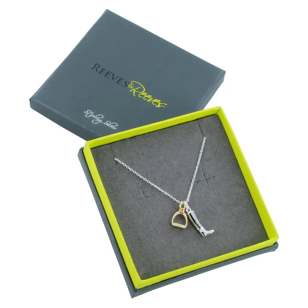 Boot and Golden Stirrup Necklace