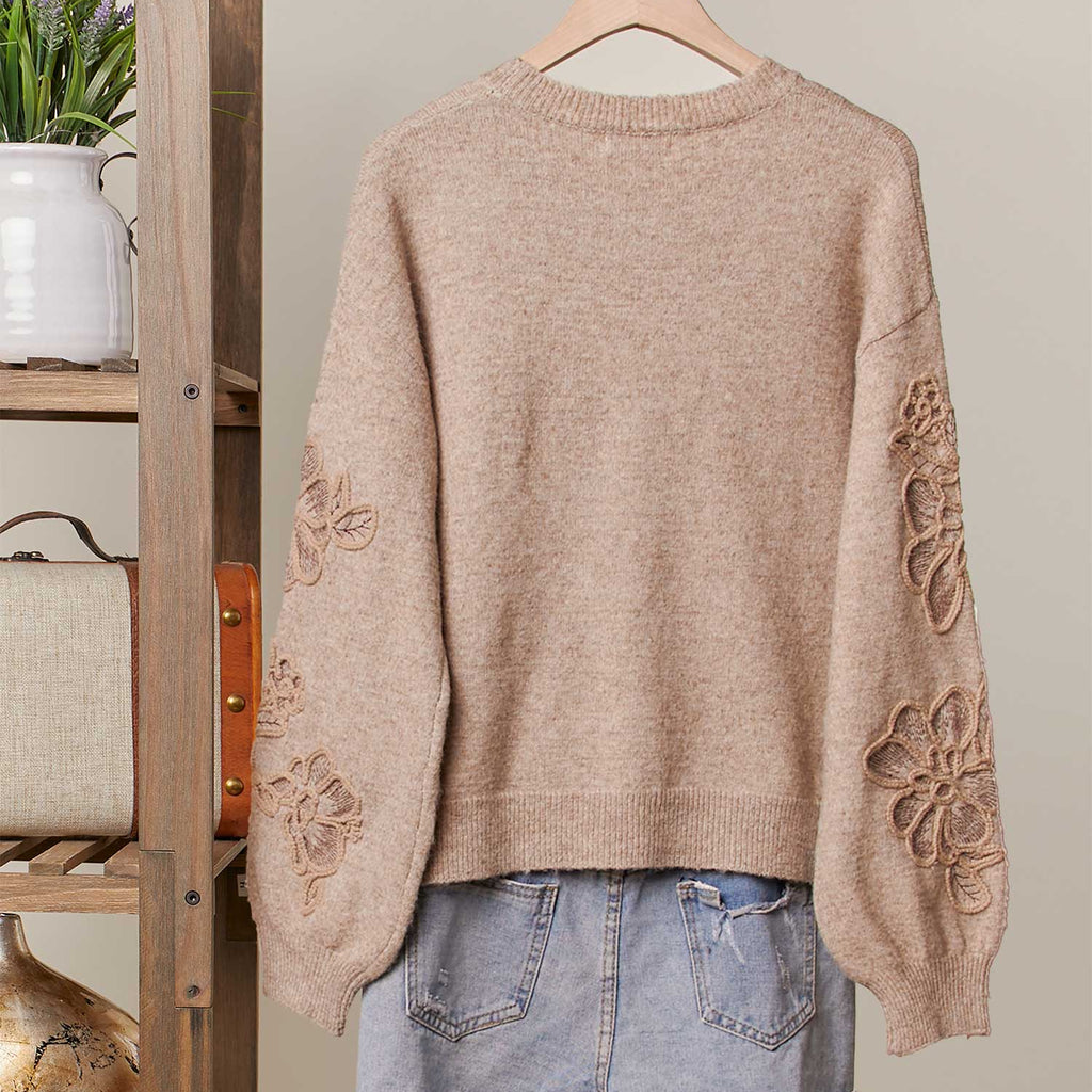 Embroidered Floral Detail Sweater