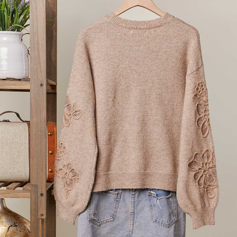 Embroidered Floral Detail Sweater