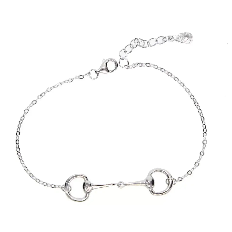 Single English Snaffle Bit Sterling Silver Bracelet