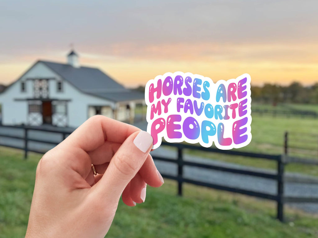 Equestrian Horse Sticker -Waterproof- Favorite People Purple