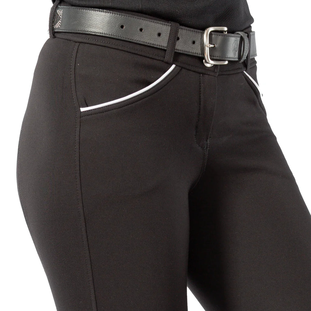 Equinavia Astrid Womens Silicone Knee Patch Breeches - Black/White
