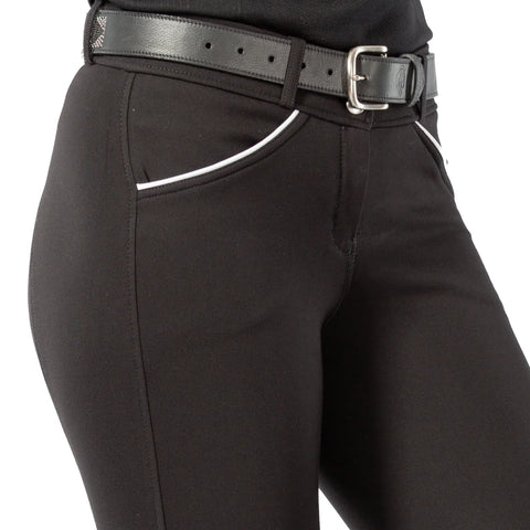 Equinavia Astrid Womens Silicone Knee Patch Breeches - Black/White