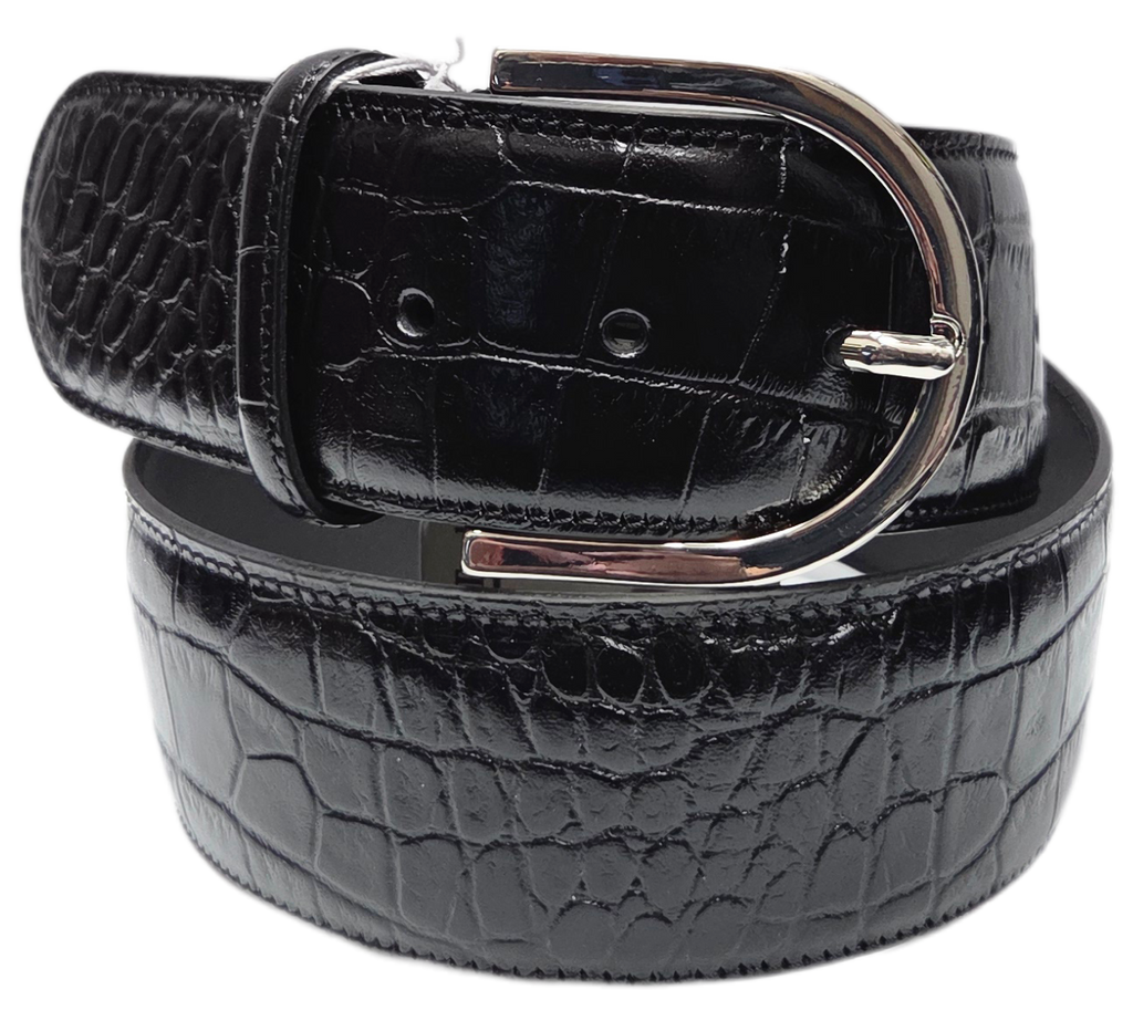Tailored Sportsman Belt - Black Crocodile