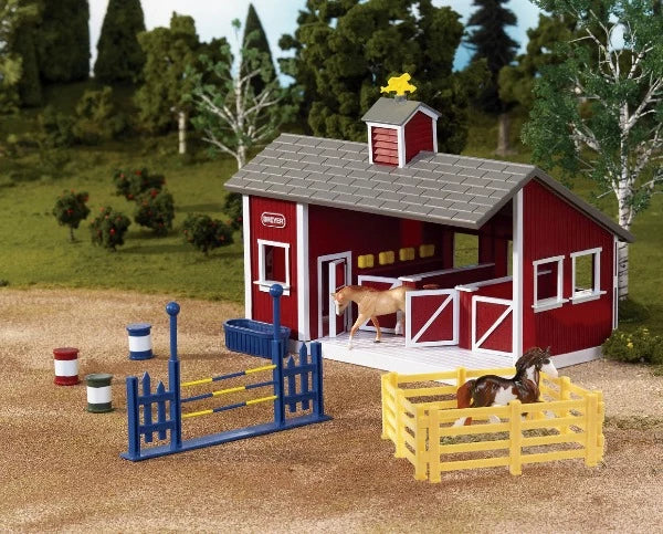 Breyer Stablemates Red Stable Set with Two Horses | 59197