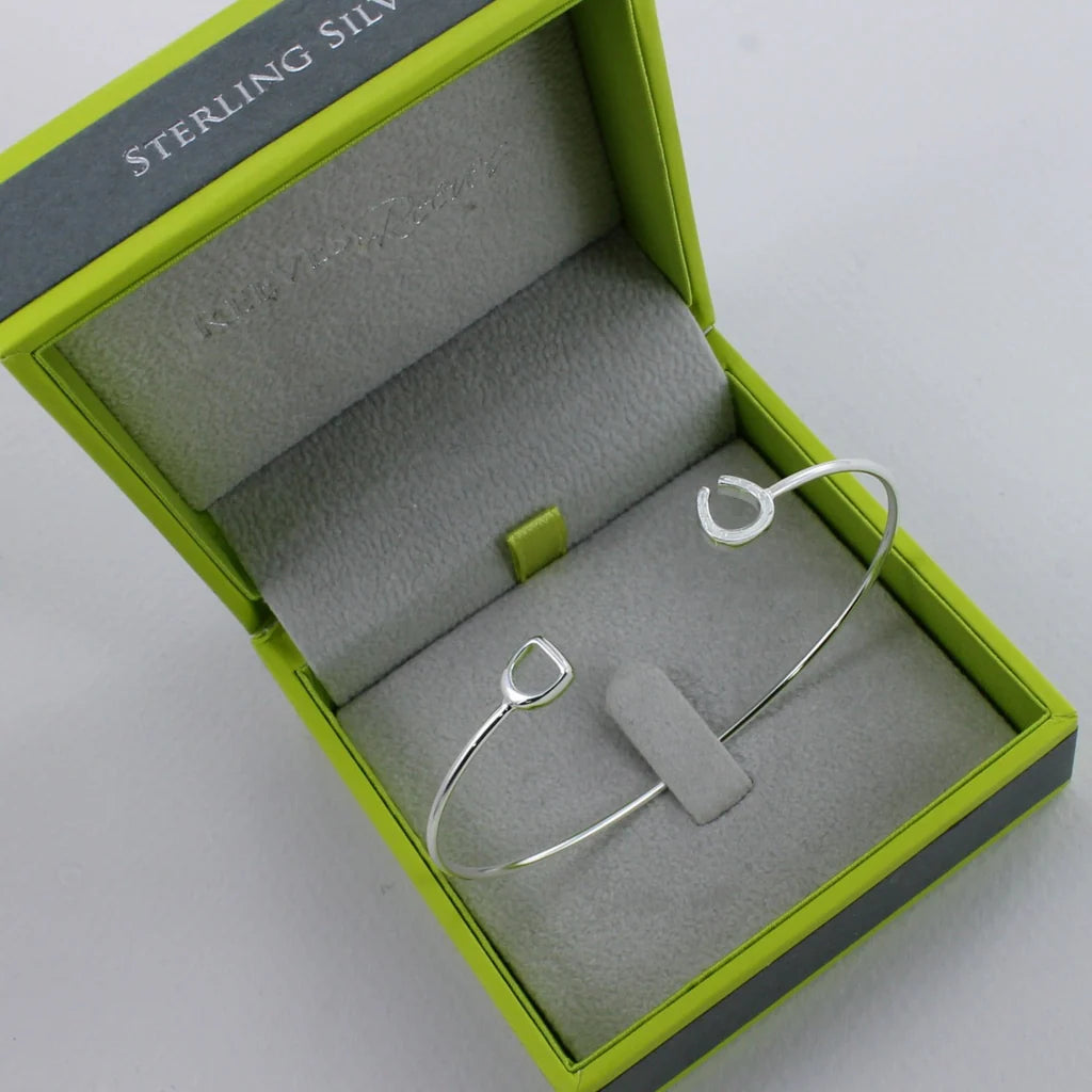 Sterling Silver Horseshoe and Stirrup Cuff Bracelet