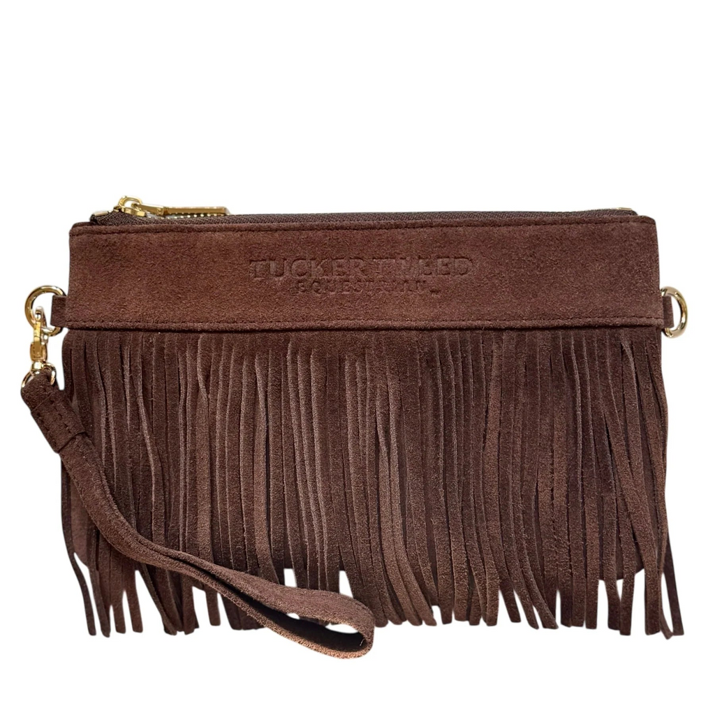 Tucker Tweed Wellington Wristlet Dark Chocolate Fringe LIMITED EDITION