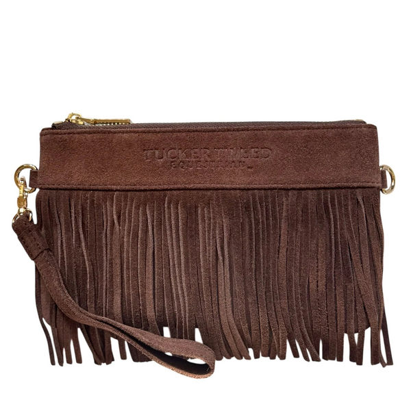 Tucker Tweed Wellington Wristlet Dark Chocolate Fringe LIMITED EDITION