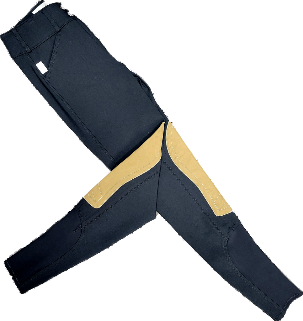 Tailored Sportsman Trophy Hunter Sock Bottom Breeches - Black w/Tan Patch