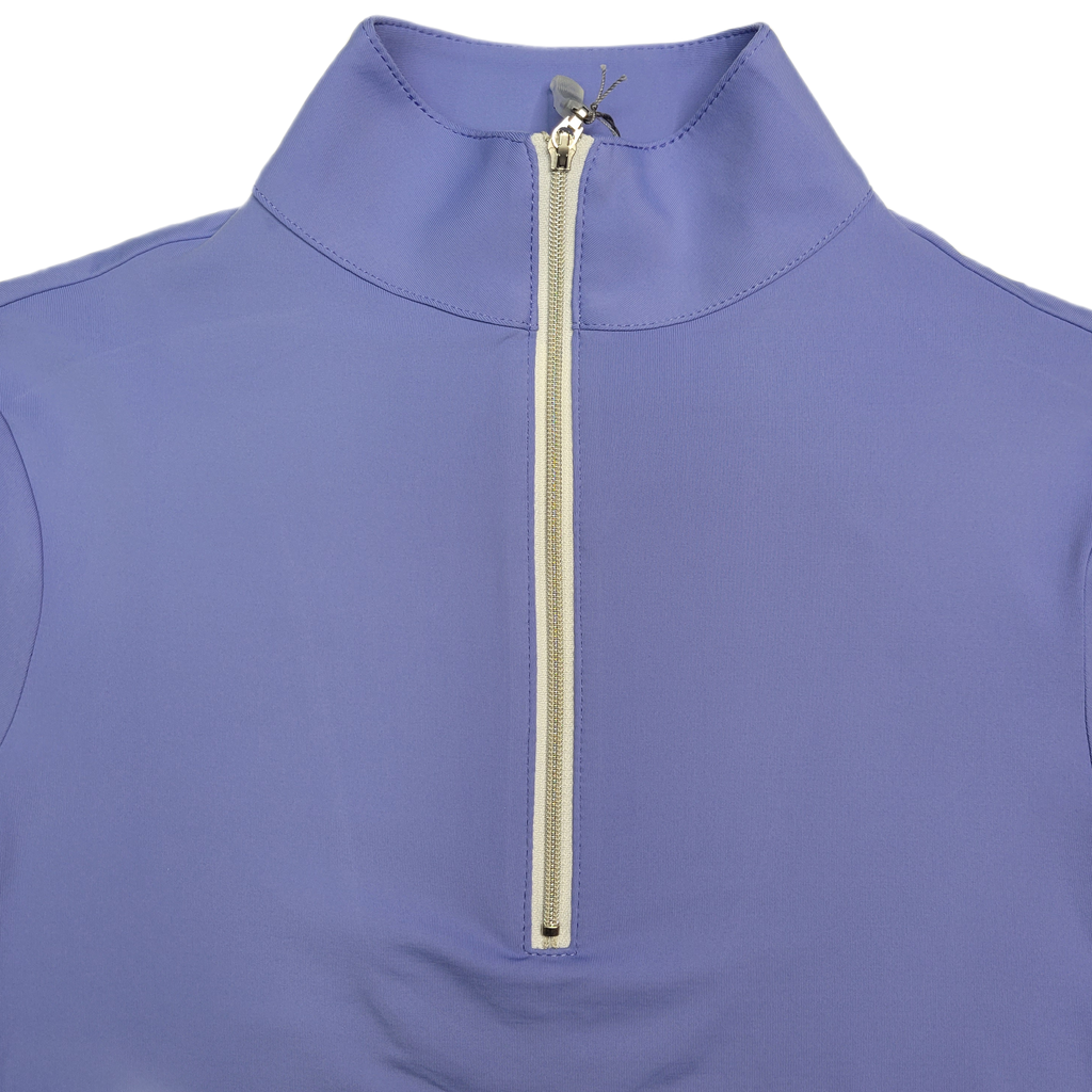 Tailored Sportsman IceFil Short Sleeve Riding Shirt - Periwinkle w/ Silver Zipper