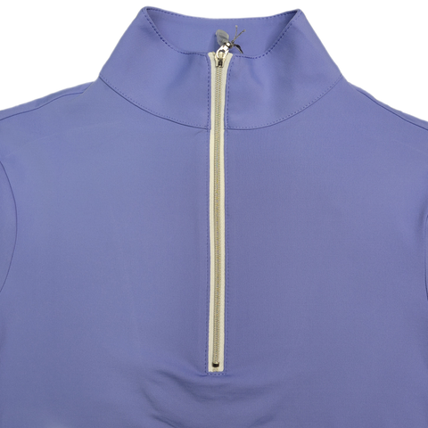 Tailored Sportsman IceFil Short Sleeve Riding Shirt - Periwinkle w/ Silver Zipper