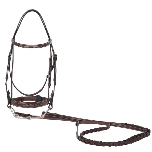 Huntley Equestrian Sedgwick Fancy Stitched Square Raised Hunter Bridle