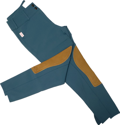Tailored Sportsman Trophy Hunter Breeches - Lake Blue w/ Tan Patches