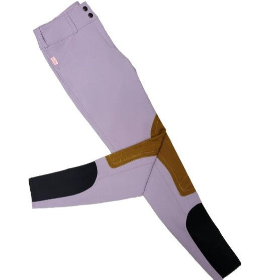 Tailored Sportsman Trophy Hunter Sock Bottom Breeches - Lavender w/ Tan Patch