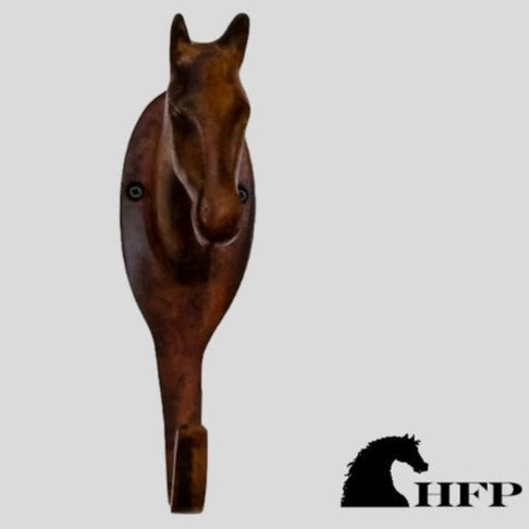 Horsefare Brass Horsehead Hook, 6.125 Inch High