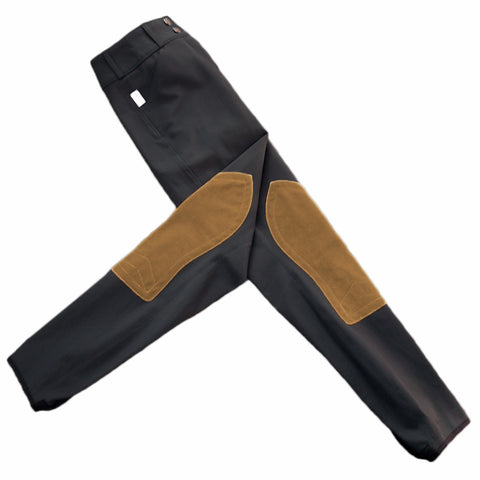 Tailored Sportsman Trophy Hunter Breeches - Charcoal w/ Tan Patches