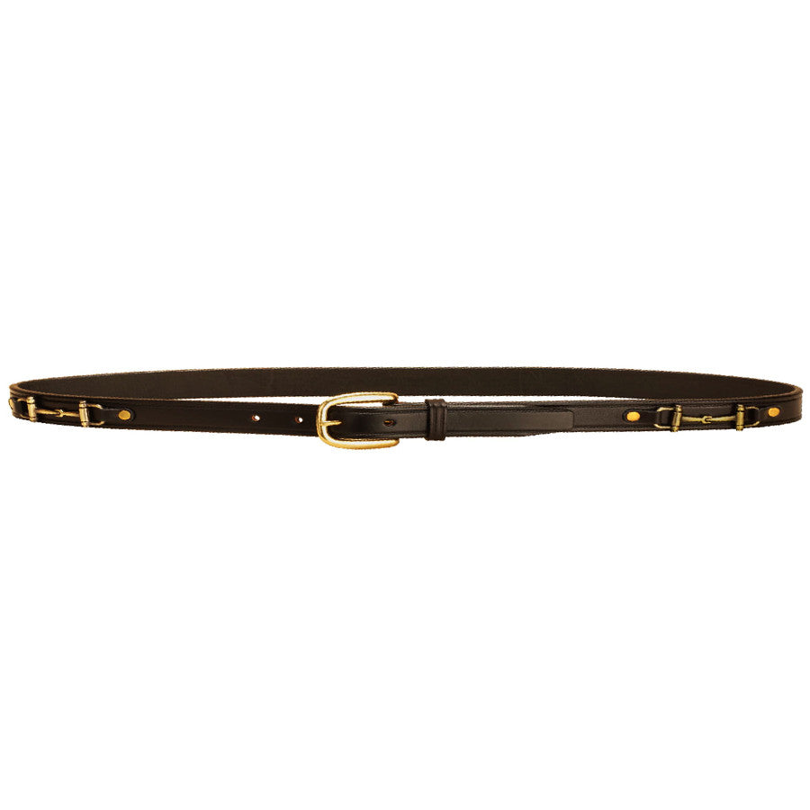 Tory Leather 1" Belt w/ Snaffle - Black