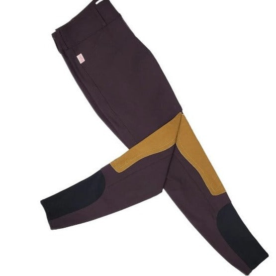 Tailored Sportsman Trophy Hunter Sock Bottom Breeches - Boysenberry w/Tan Patch 32S