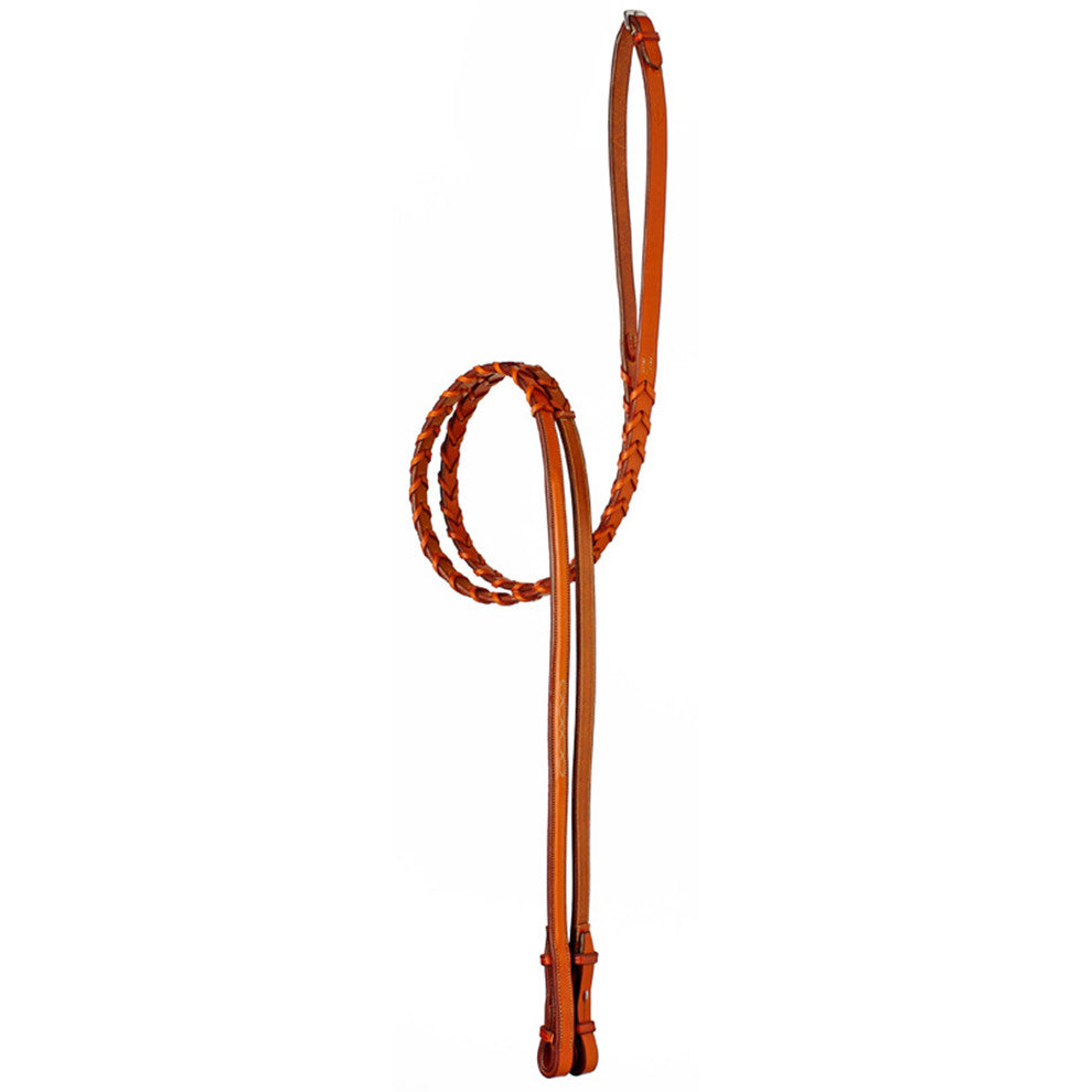 Edgewood Fancy-Stitched Raised Leather Laced Reins - 1/2" Pony